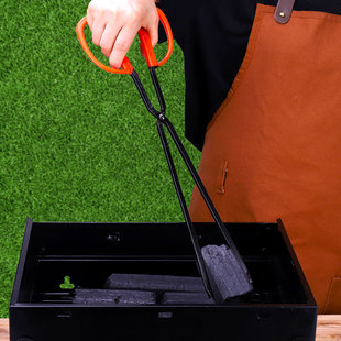 垃圾夹长柄扁头火钳垃圾钳拾物器手工铁钳烧烤炭钳煤饼夹