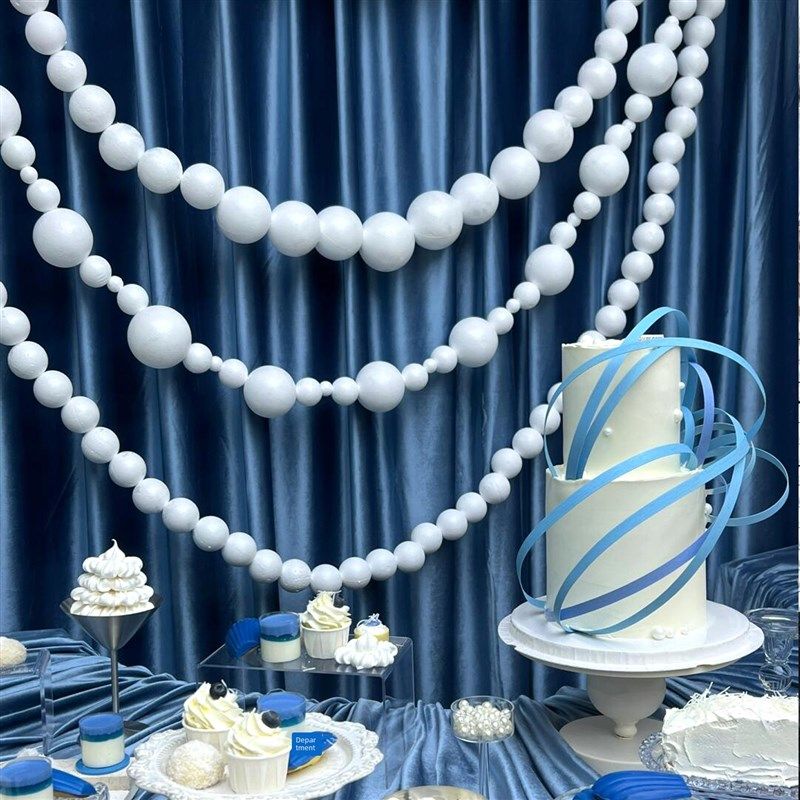 婚庆道具白色泡沫球串装饰婚礼舞台背景墙迎宾区吊顶装饰圆球挂件,节庆用品/礼品,节日装扮用品,淘宝优惠券,粉丝福利购,淘宝优惠卷