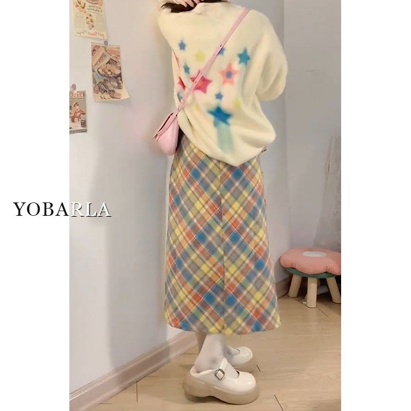 彩色半身裙女春秋高腰大码显瘦胖mm遮肚子梨形身材中长款a字裙子,女装/女士精品,半身裙,淘宝优惠券,粉丝福利购,淘宝优惠卷