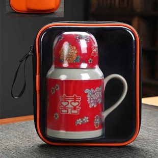 伴手礼品 汝窑小暖壶旅行茶具便携一人饮高档定制户外旅游泡茶套装