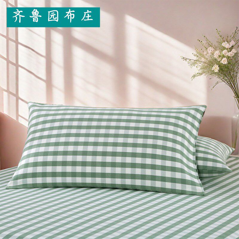 高端A类 母婴级特厚纯棉老粗布枕套加厚全棉布拉链枕头套一对装