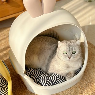 通用猫窝帐篷半封闭式 四季 猫别墅房子秋冬可拆洗易打理宠物床小型