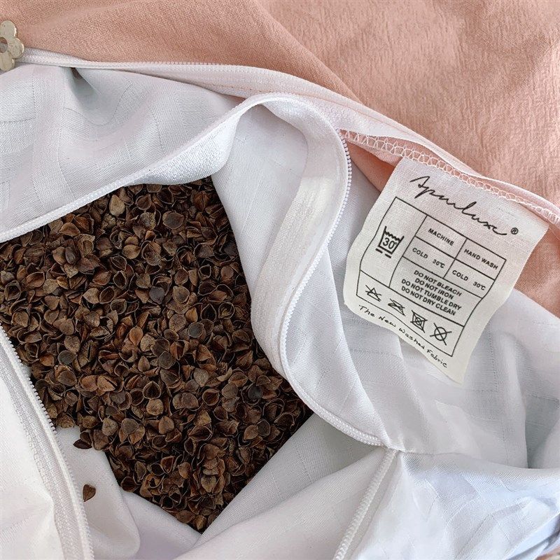 仔普北欧 天然健康荞麦壳枕头 拉链套绗缝高温砂洗染色护颈椎枕芯,床上用品,枕头/枕芯,淘宝优惠券,粉丝福利购,淘宝优惠卷