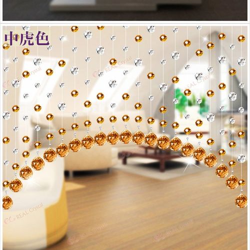 古拉水晶珠帘隔断客厅过道卧室窗帘门帘成品玄关卫生间拱形帘605