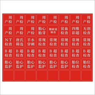 单卖孕检标签贴纸产检孕妇孕期检查项目贴孕妈DIY手工制作记录贴E