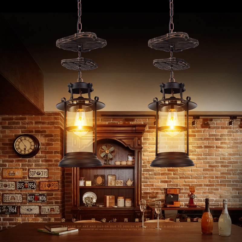 复古工业风吊灯酒吧台餐厅火锅奶茶店铺创意个性民宿装饰实木灯具,家装灯饰光源,客厅吊灯,淘宝优惠券,粉丝福利购,淘宝优惠卷