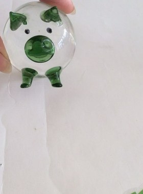 水晶玻璃猪对猪摆件装饰宋城特色结婚纪念工艺品创意情侣生日礼物