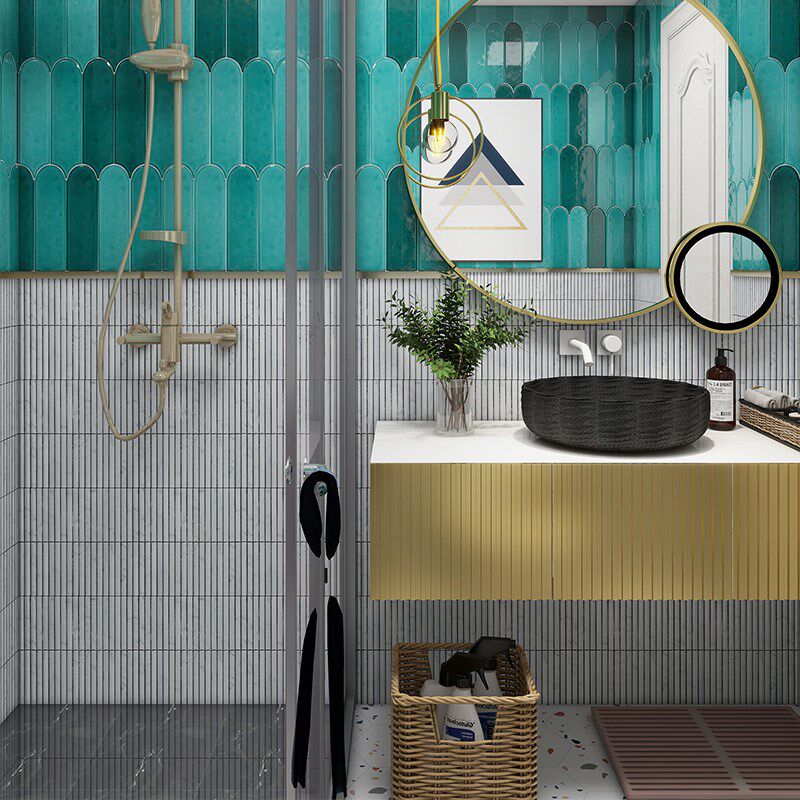 细条棍子长条天然石材马赛吧台收银台背景墙瓷砖立体凸面瓷砖