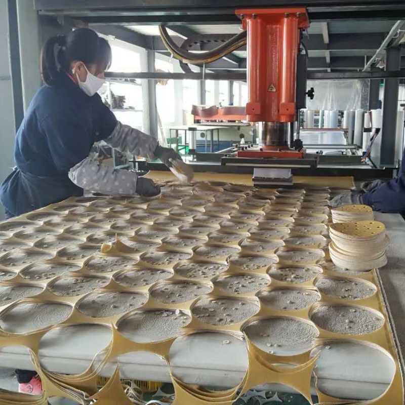 气动圆盘圆形寸寸9寸孔孔孔木工汽车漆面干磨白植绒片