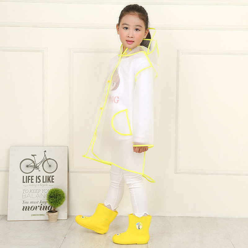 定制儿童学生雨衣加厚披蓝黄红绿边流苏订做幼儿园印oo