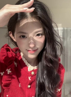 法式蝴蝶结花边领收腰短款毛呢外套女复古荷叶边红色半身裙两件套