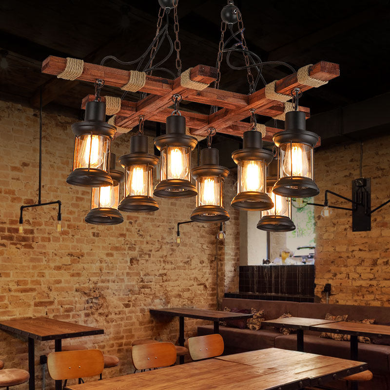 复古工业风船木吊灯怀旧酒吧装饰漫网咖啡木头麻绳灯,家装灯饰光源,客厅吊灯,淘宝优惠券,粉丝福利购,淘宝优惠卷