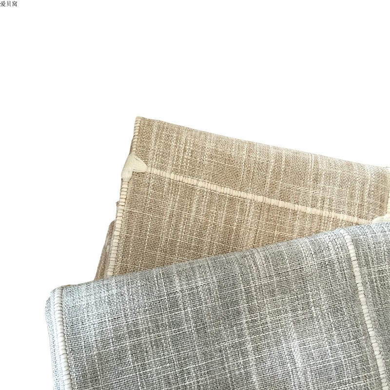 素色加厚棉麻亚麻大格子桌布桌巾高档色织台布茶几布盖巾