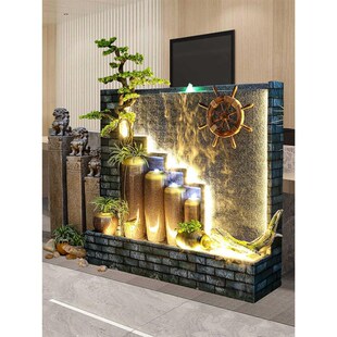 业礼品水幕墙流水墙乔迁风轮流水屏风园庭院装 饰品隔断