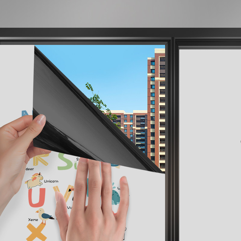 儿童房整体橱柜窗贴防走光拉门贴磨砂玻璃贴纸遮光膜英文