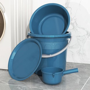 加厚塑料水桶带盖家用特大号储水桶学生宿舍装水洗澡圆桶脸盆