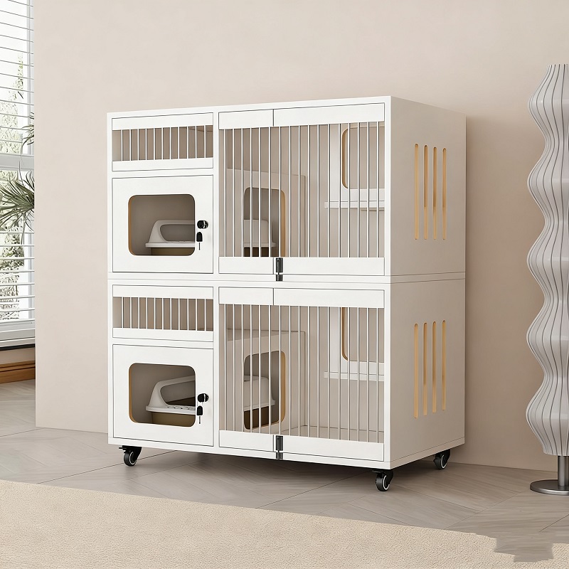 猫别墅猫窝猫笼子猫厕一体大空间透气猫咪猫舍宠物店室内实木猫柜