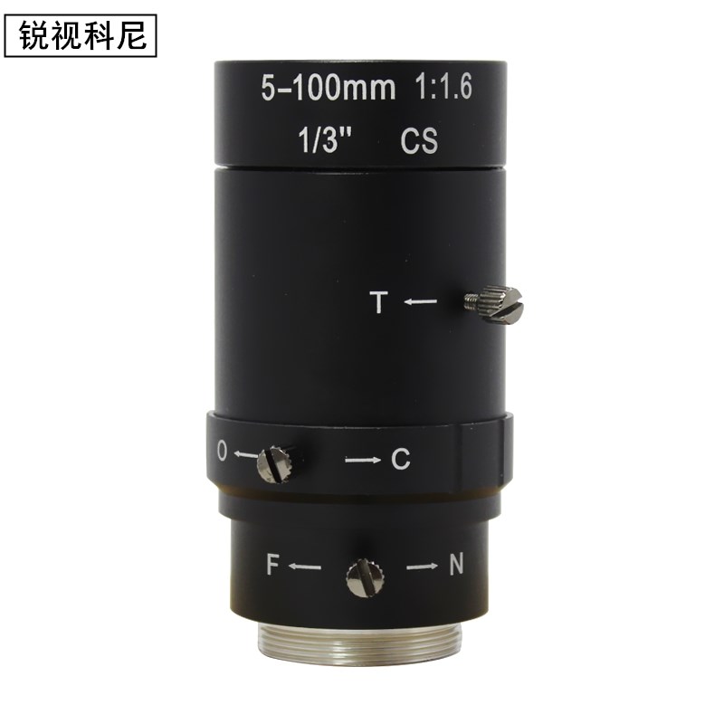 5100MM监控视觉工业镜头 可调焦距手动16光圈摄像机镜头CS口1/