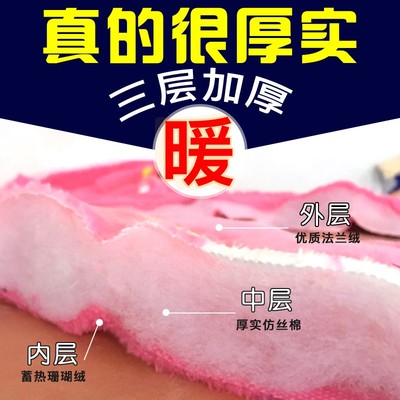 儿童睡衣女童秋冬季加厚款珊瑚绒宝宝女孩中大童加绒保暖三层夹棉