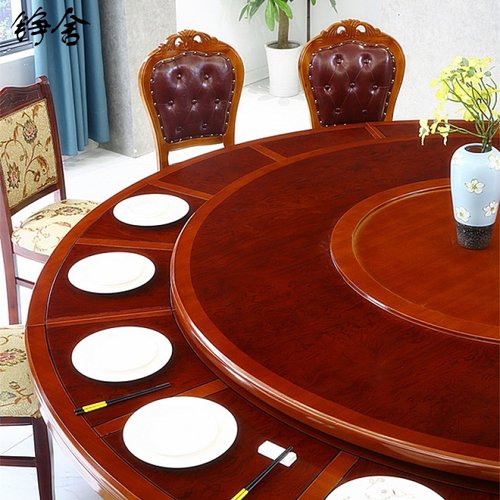 酒店新款铮舍餐桌大120人中式自动旋转转盘饭店宴会圆桌火锅桌