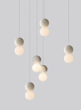 Origo极简水磨石北欧诧寂风楼梯灯吧台餐厅简约日式卧室床头吊灯