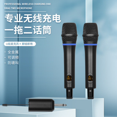 得普声 W5专业无线话筒KTV家用K歌调频手持麦克风卡拉OK唱歌电脑