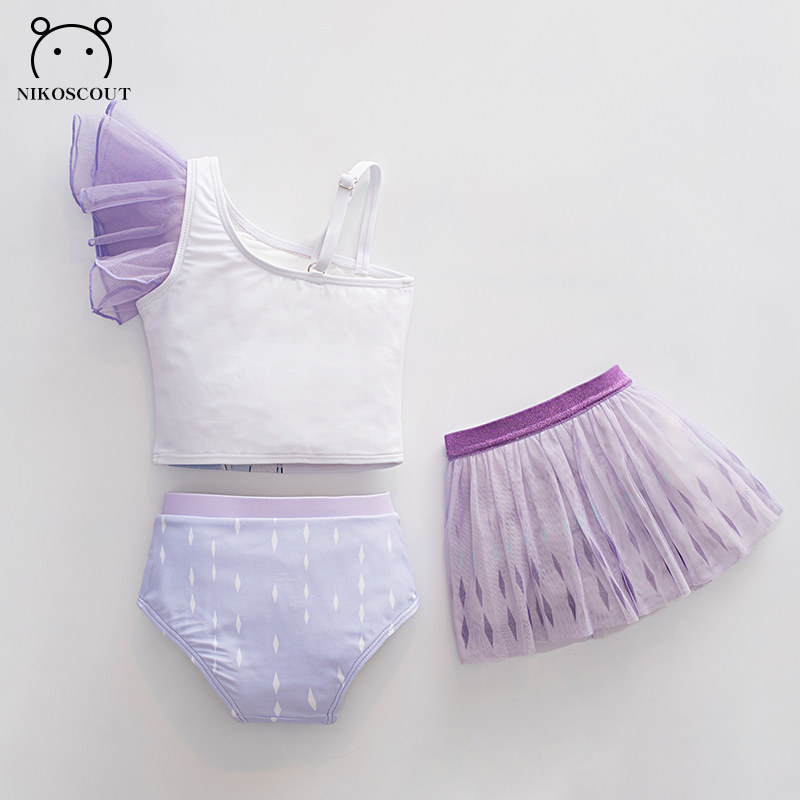 儿童泳衣女童夏2021新款可爱宝宝二岁白雪公主分体裙式小朋友泳装