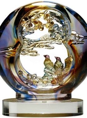 新婚贺礼送闺蜜哥哥嫂子高档结婚礼物新娘朋友姐姐琉璃工艺品摆件