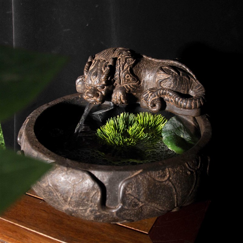 中国风禅意复古仿古流水盆吸水兽造型造景专用桌面小鱼缸桌面花盆