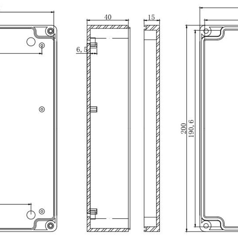 200*120*56mm 防水接线盒 F1-3T低盖透明塑料外壳 仪表机箱可定制
