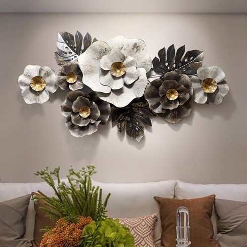 欧式创意铁艺壁饰客厅背景墙面装饰挂件玄关过道立体金属墙饰挂饰