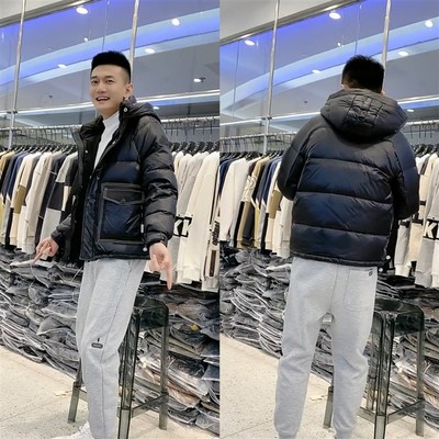 男款冬装保暖加厚黑色短款连帽羽绒棉棉服男大口袋冬季男士外套潮