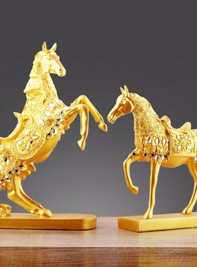 酒柜装饰马到成功摆设客厅电视柜创意招财办公室中式工艺家居摆件