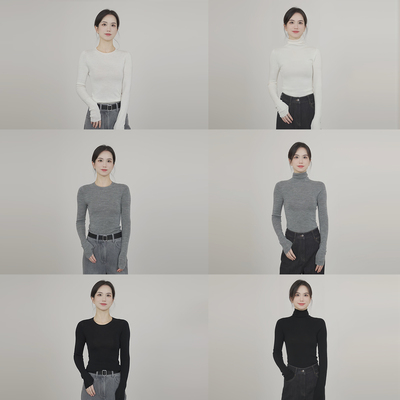 日本18针岛津无缝绵羊毛针织衫