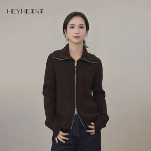 小禾【笃定开衫】100精纺羊毛天然绒感亲肤双开拉链显瘦简约开衫