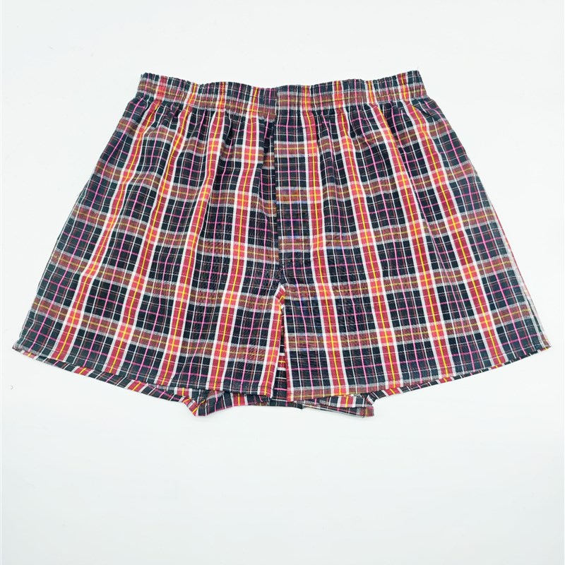 青年格子透气家居四短睡裤平角裤舒适男阿罗裤内裤阿罗裤大码男裤