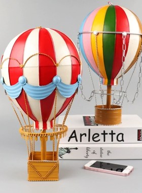 彩色热气球工艺品模型摆件铁皮创意酒吧餐厅商场家居橱柜装饰挂件