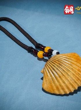 黄铜摆件《花贝》客厅桌面装饰 铜工艺品 创意贝壳盘玩送礼手把件