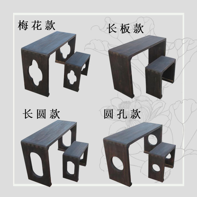 古琴桌凳烧桐木整体燕尾榫卯琴桌仿古共鸣实木茶桌禅意国学书法桌图片