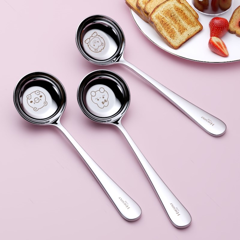 316不锈钢勺子成人可爱精致汤匙家用儿童吃饭喝汤调羹高档大餐勺