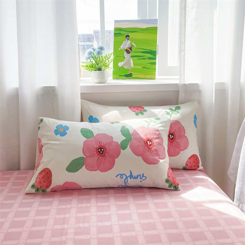 2023新款全棉枕套一对装家用纯棉枕头套单双人100棉48cm74cm春秋