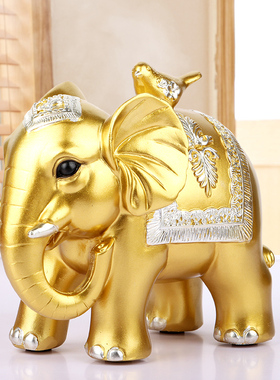 大象摆件一对好寓意工艺品家居客厅酒柜装饰品小摆设创意北欧轻奢