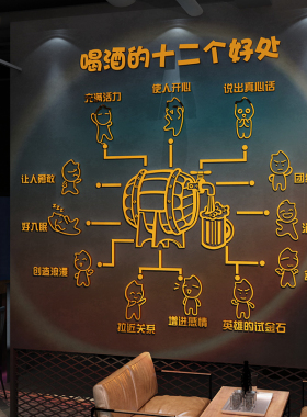 网红酒吧装饰品场景布置工业风墙面清啤精酿小酒馆烧烤店创意打卡