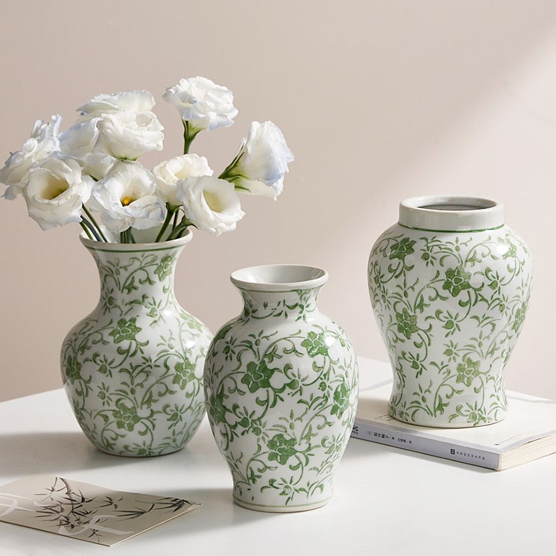 复古迷你陶瓷花瓶青花瓷粉色高级感水培鲜花绿植客厅插花装饰摆件