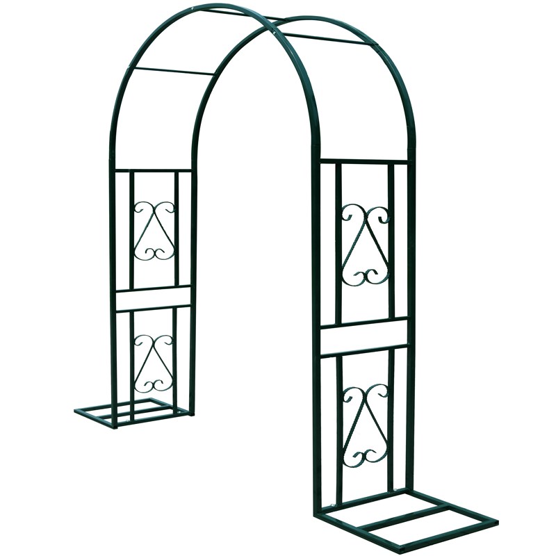 防锈铁艺拱门爬藤花架子户外装饰花园弧形门栅围栏庭院落地菜棚架