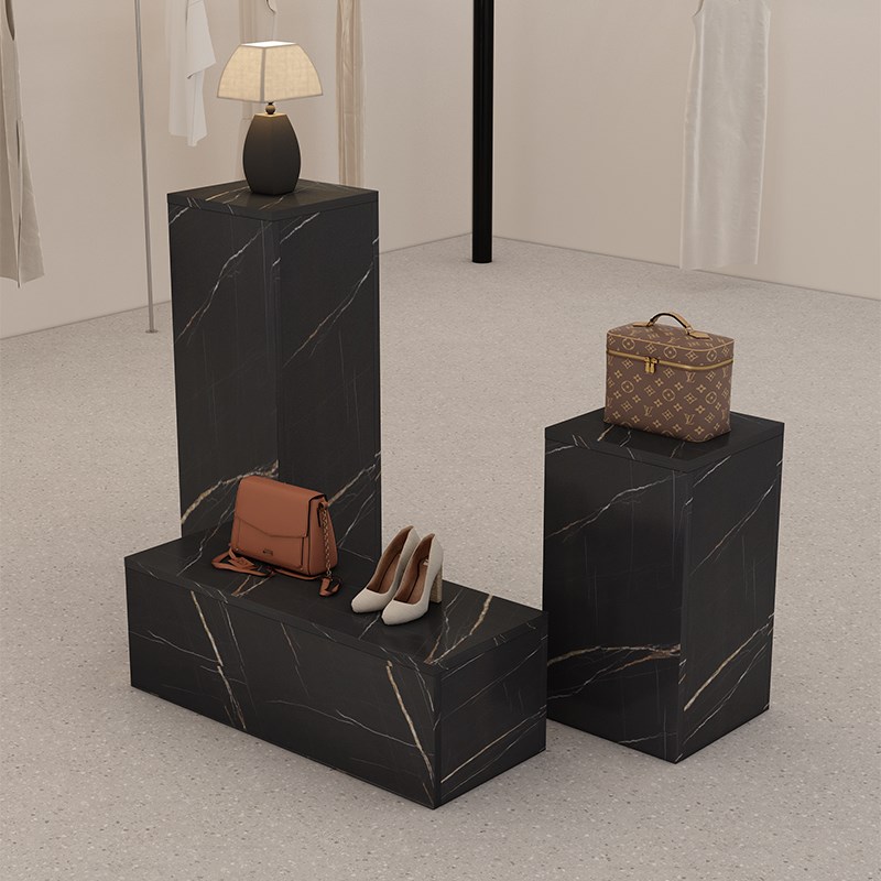 地台展示台服装店模特橱窗底座定制饰品摆件陈列台洞石纹风增高台