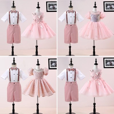 幼儿园毕业服装儿童演出服小学生朗诵表演服装女孩礼服蓬蓬公主裙