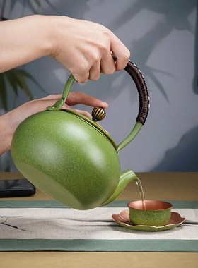 紫铜茶壶《春暖花开茶礼套装》泡茶烧水壶养身小茶具便携单壶套装
