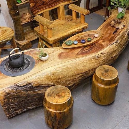 香樟木桌面定制实木大板茶桌台客栈民宿办公茶室原木家具木头台面