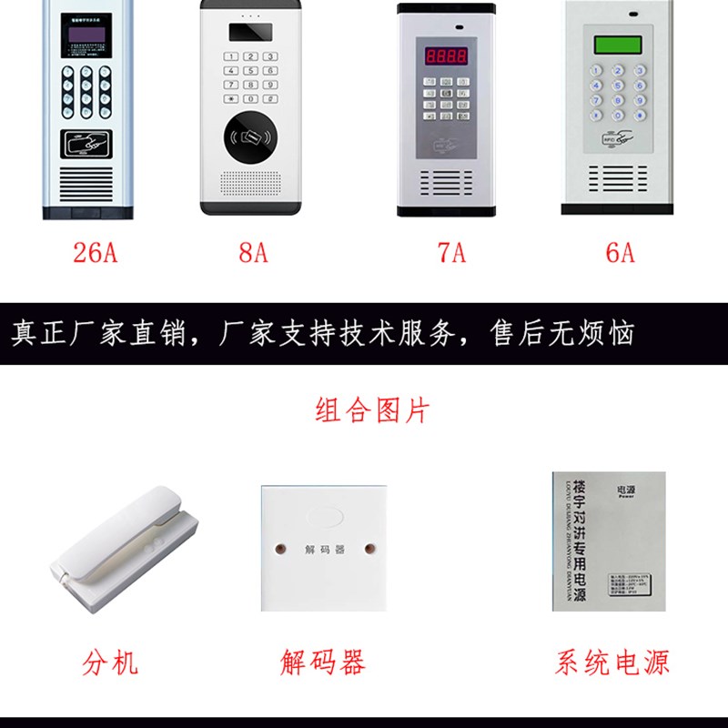 智能小区单元门铃非可视编码系统楼宇对讲门禁系统两线分机通用型